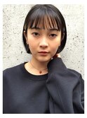 表参道/カットが上手い/イヤリングカラー/ミニボブ/透けバングp