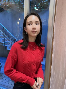 ジェノ(JENO by apish) 黒髪/グレーベージュ/レイヤーロング/前髪パーマ