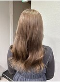 エアリーロング美髪ハイトーンミルクティーカラー所沢練馬