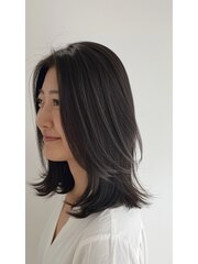 セミロングスタイル【松戸・五香・白髪染め・カラー専門店】