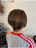 20代30代大人可愛いココアブラウンくびれボブ耳掛け透明感