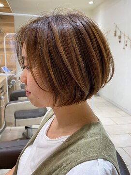 ティダスマイル ふじみ野店(tida smile) ハイライトショートボブ