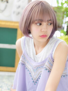 カバーヘア ブリス 上尾西口店(COVER HAIR bliss) 大人ガーリーハイトーンカラー耳かけ小顔ボブc6上尾10代20代30代