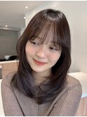 大人かわいいミディアムレイヤー