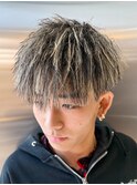 ツイストマッシュホワイトメッシュパイルツイストパーマ