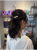ハーフアップヘアアレンジ