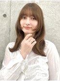 ミルクティーベージュ/レイヤーボブ/韓国巻き/顔周りカット/0601
