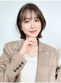 ★レイヤーカットミルクブラウンナチュラルショート小顔縮毛矯正