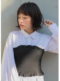 黒髪×外ハネボブ