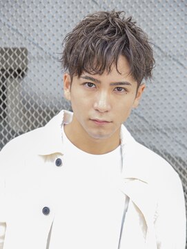 アイヴィー(IVY) メンズパーマ★カーキアッシュバーバースタイルくせ毛ショート