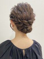 ▲結婚式お呼ばれアレンジヘアヘアセットまとめ髪