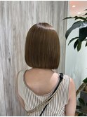 【湯田】まとまるシルキーベージュボブ
