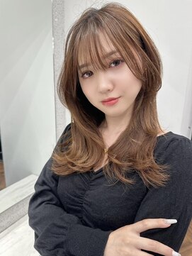 ノイズオオサカ 梅田店(NOISM OSAKA) 小顔外ハネミディアムアッシュ20代30代40代くびれミディ韓国ヘア