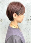 大人ショートボブ丸みショートカットマッシュショート前髪あり