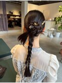 大人シニヨン×金箔アクセント