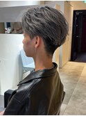 ブリーチシルバーベージュバレイヤージュメンズカラー