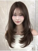 韓国前髪　くびれヘア　夏のヘアアレンジ