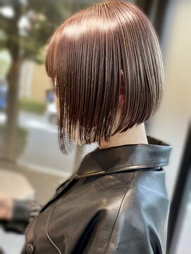 ヘアー アイス カンナ(HAIR ICI Canna) 丸みボブ◎小顔×前下がりレイヤー大人可愛いココアブラウン