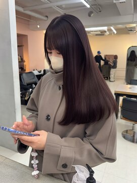 エクラ(ECLAT) 縮毛矯正しててもかわいいピンクブラウン♪