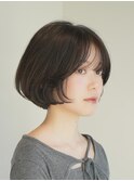 丸みショート・ボブ/丸顔/前髪あり/絶壁解消/20代/30代/長め