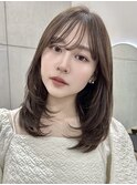 白髪ぼかしハイライト/ミルクティーブロンド/ワンホンレイヤー