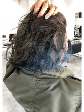 バベル(BABEL Hair Design) 【BABEL】インナーカラー///ブルー＠大生真吾
