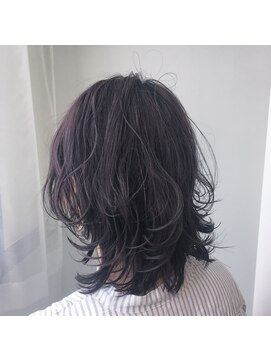 ハニーマスタード(HONEY MUSTARD) 【お客様スタイル】ダブルカラースモーキーバイオレットアッシュ