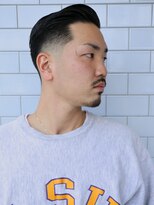 サンディーズバーバーショップ(Sandees)&nbsp;七三オールバックサイドグラデーション黒髪短髪刈り上げ