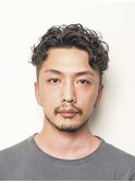 メンズかき上げニュアンスマッシュサイドパート韓国マッシュ98