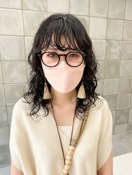 テトヘアー(teto hair) 黒髪パーマ　くるくるパーマ　ミディアムパーマ　前髪パーマ