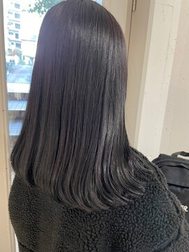 ラミ(L'ami) 大人暗髪ラベンダーグレージュ/大人フェミニンミディ