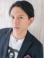 メンズヘア ビーセカンド 草加店(MENS HAIR B-2)&nbsp;アップバングで旬の七三分けアッシュブラックウェットヘアT草加