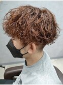 スパイラルパーマ無造作パーマメンズパーマツーブロックフェード