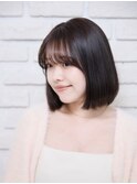 春ボブ/切りっぱなしボブ/アンニュイ透明感