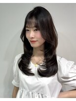 ワン バイ ジエクト(One by The Ect)&nbsp;レイヤーロング似合わせカットフルバングナチュラルブラウン