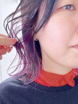 ハピネス 河原町店(Happiness)&nbsp;ワンレンボブ　パープルインナー　京都美容室　進詩織