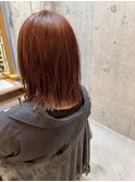 【レッドオレンジ】切りっぱなしミディアム