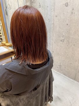 リボン(Libon) 【レッドオレンジ】切りっぱなしミディアム