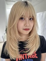 ヨロ 小岩(YOLO) 小岩ハイライトミルクティーグレージュレイヤーカット