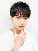 爽やかメンズ☆無造作ツーブロックマッシュナチュラル黒髪