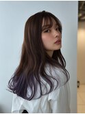 裾カラー　ダークラベンダー【TELA HAIR取手店】