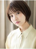 ウォームブラウン似合わせカットひし形ミニボブ318Z志木20代30代