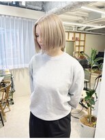 チェレ ブラン 堺東店(Chere brun) 金髪ボブ×切りっぱなしボブ×ブロンドカラー×ショートボブ