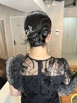 サンルーム(SUN room) タイトリボンアレンジカチモリシニヨンヘアセット渋谷結婚式