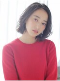前髪長め無造作カールボブ/心斎橋&難波&なんば
