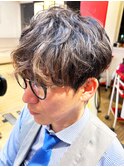 20代30代40代ハイライト外国人風カラーメンズフェザーマッシュ