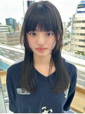 黒髪/ボブルフ/小顔/姫カット/前髪カット/重めバング