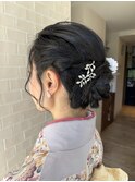 編み込みアップスタイル