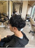 爽やかツーブロック刈り上げ束感アップバング