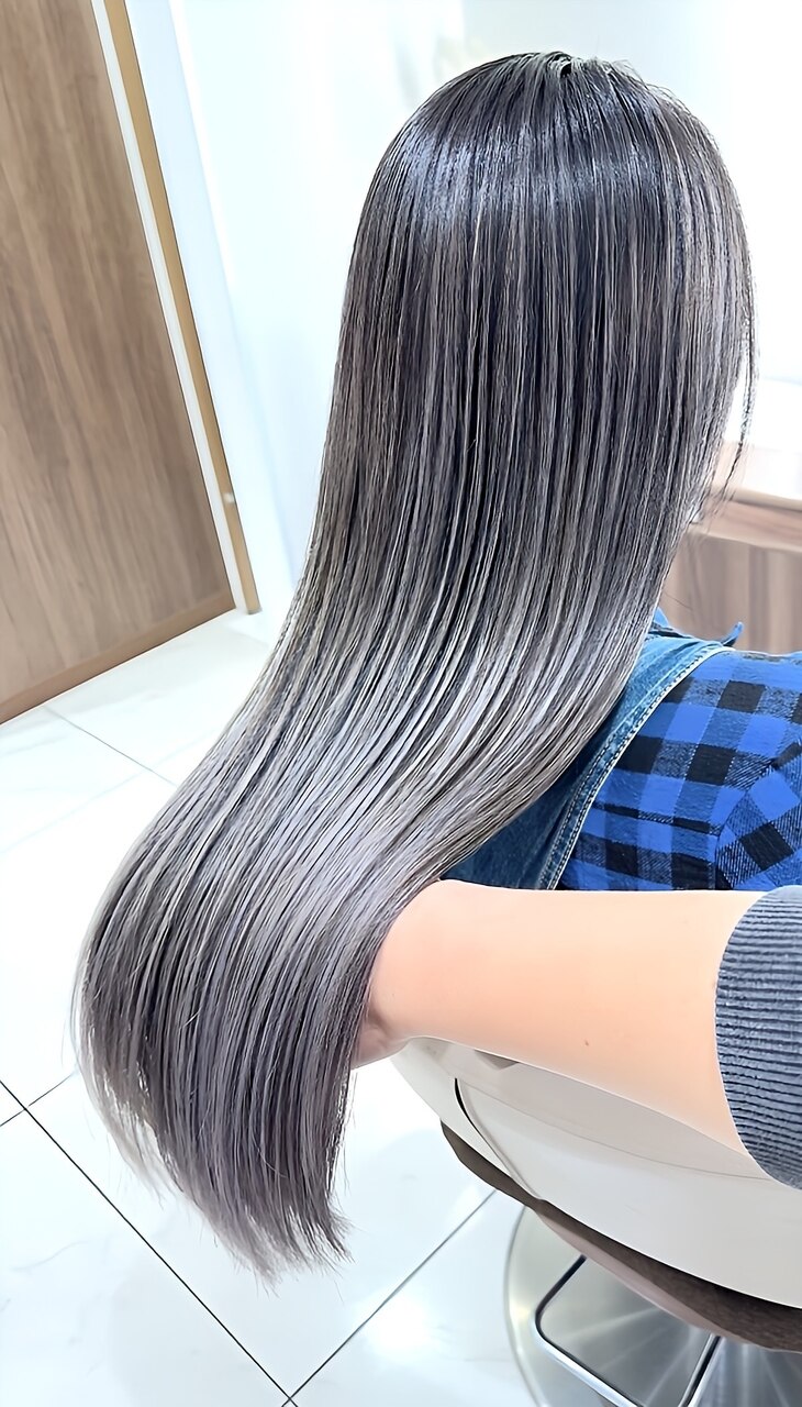 シルバーグレー系バレイヤージュ：L241496428｜アッシュ 大宮店(Ash)の